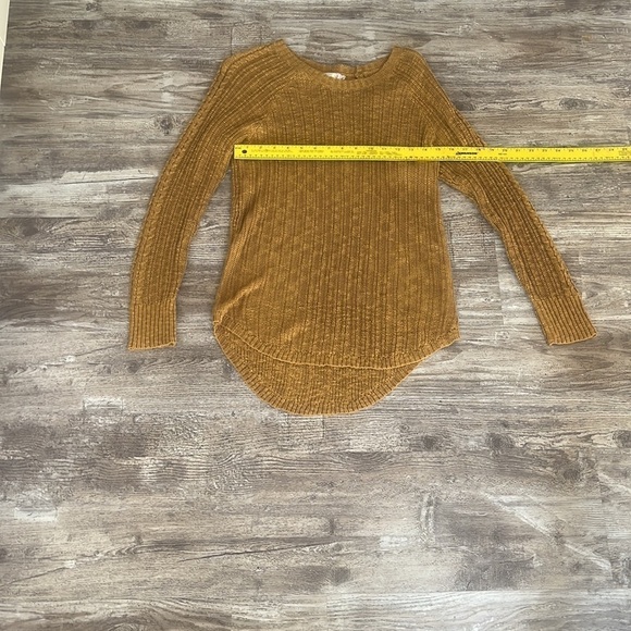 Pink Republic Mustard Yellow Gold Juniors Knit Sweater Large - Picture 3 of 6